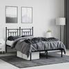 vidaXL Bed Frame with Headboard Metal Black 120x200 Cm