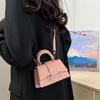 Stylish Pu Leather Shoulder Bag For Women Small Square Bag With Flap Cover Design