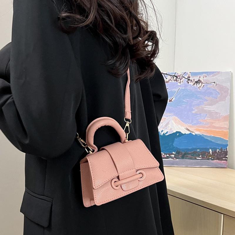Stylish Pu Leather Shoulder Bag For Women Small Square Bag With Flap Cover Design