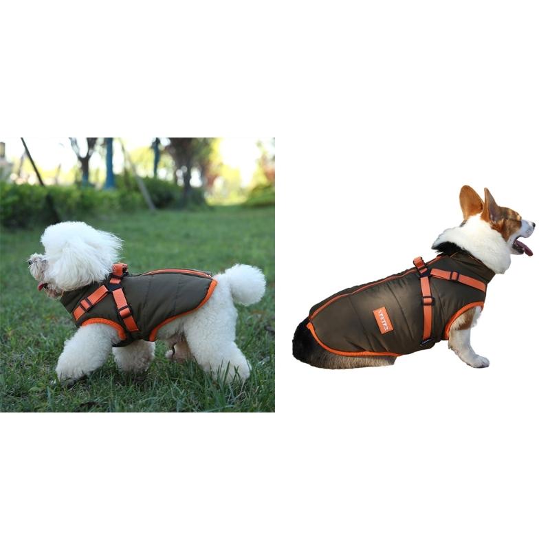 Pet Dog Coat Clothes Windproof Dog Snowsuit Thicken Wind Resist Coat