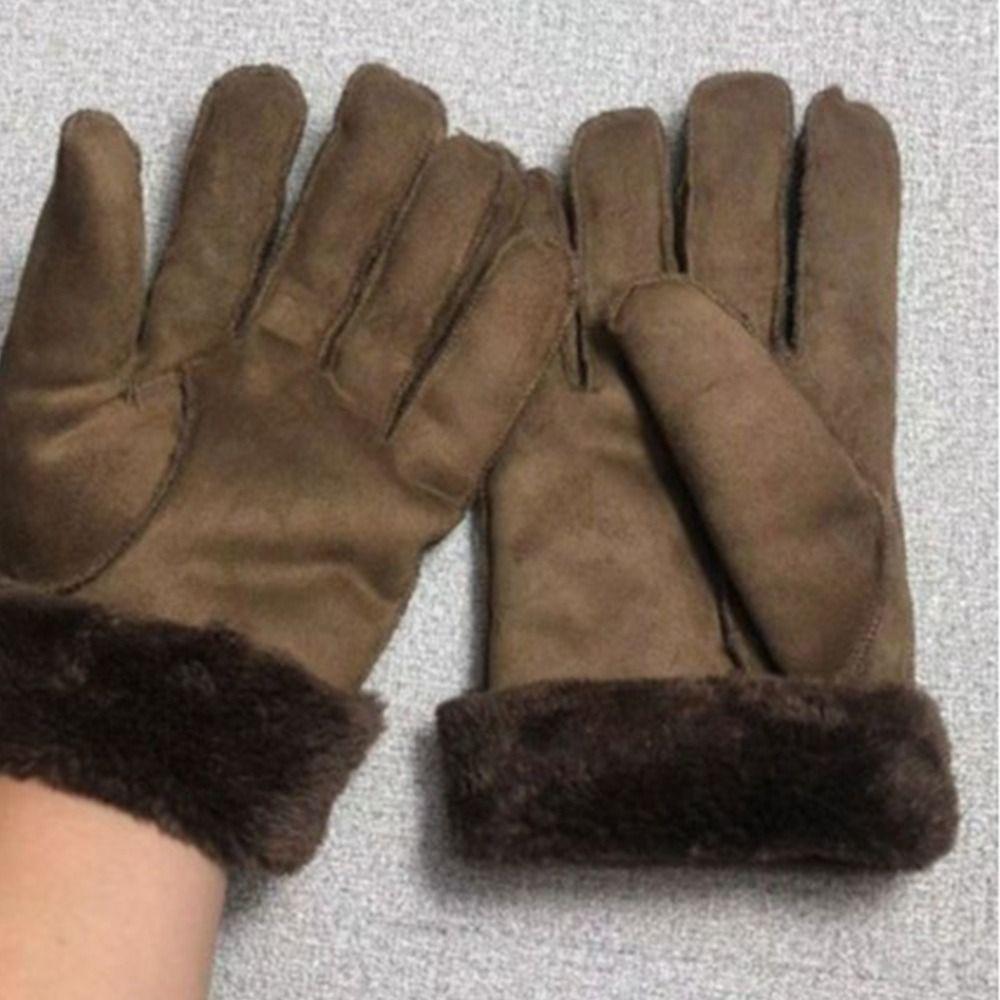 Plüsch-Winterhandschuhe Warme Fahrradhandschuhe Modische Fahr-Fäustlinge Herren Damen