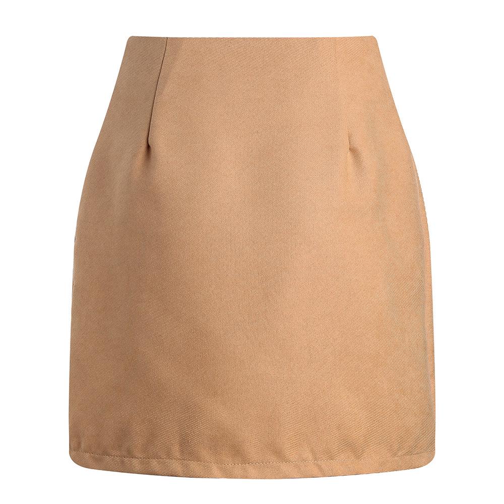 Women's High Waist Plaid Wool Pencil Mini Skirt