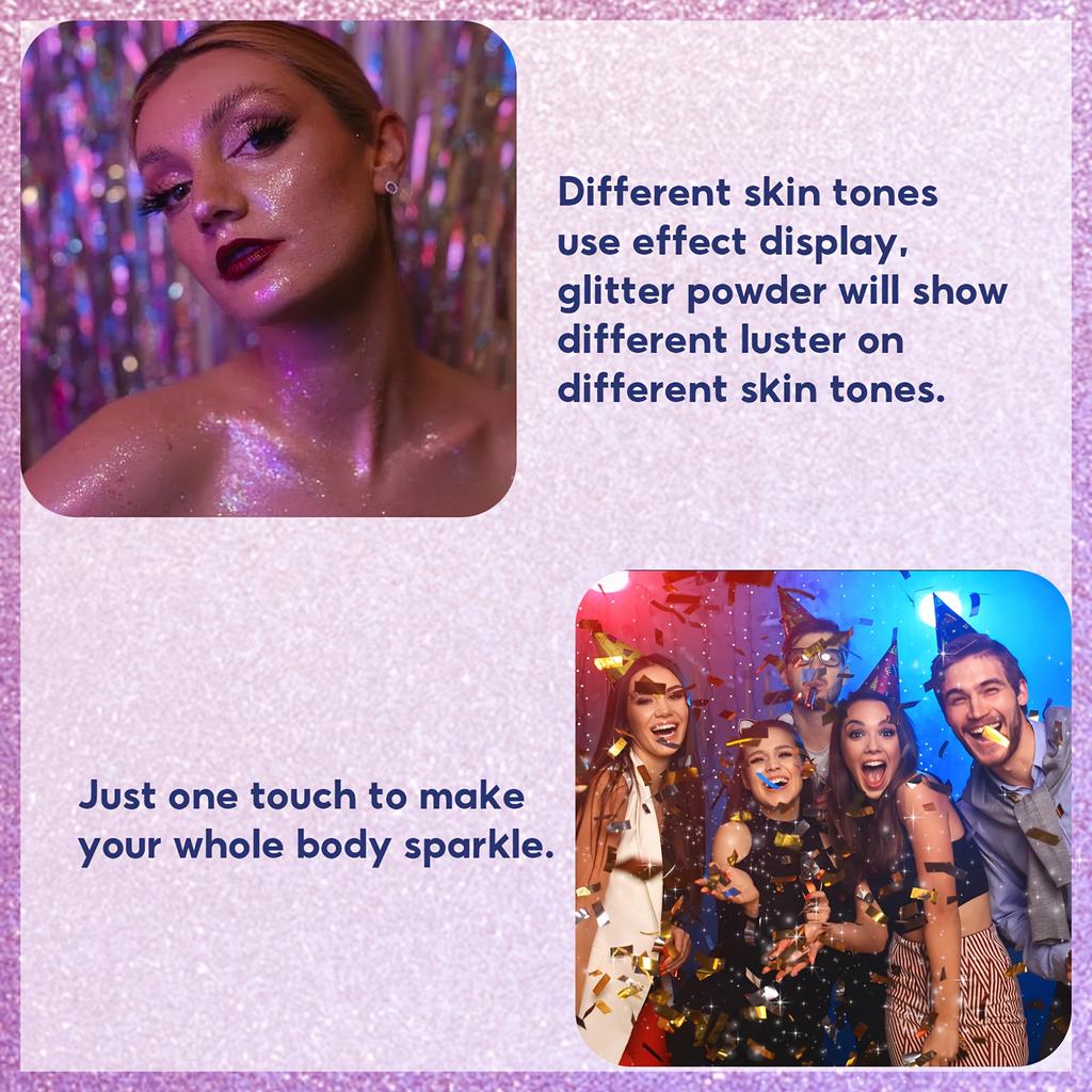 Party Glitter Hair Spray Multi-Purpose Body and Face Fine Mist Shimmering Shine Flakes