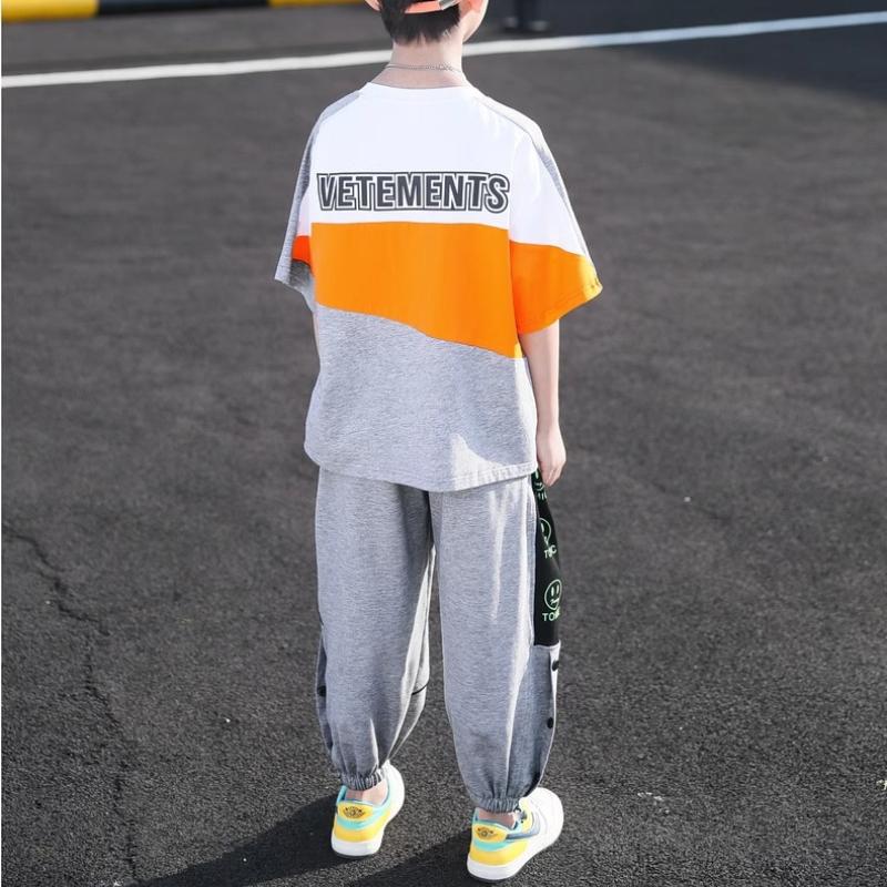 Boys Summer Clothes Set Thin Fabric Cool Short Sleeve Outfit Fashionable Kids Wear for Boys