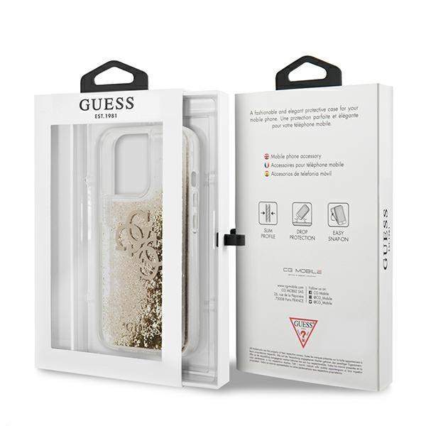 Guess Guhcp13Xlg4Ggo Iphone 13 Pro Max6,7 Złoty/Gold Hardcase 4G Big Liquid Glitter