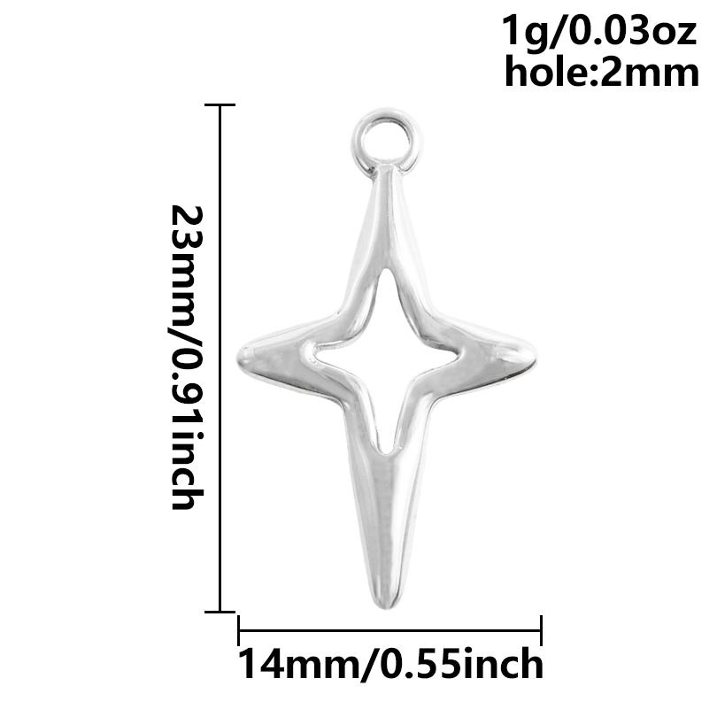 6pcs Steel Color Assorted Pendant Filligree Moon Sun Doji Charm Stainless Steel Charms For Jewelry Making Bracelets DIY Keychain