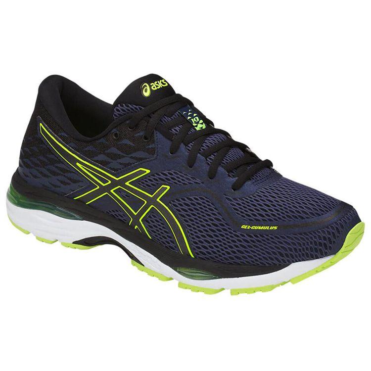 Asics Gel-Cumulus 19 Comfortable Versatile Fabric Low-Top Running Shoes Men Sneaker Blue Yellow T7B3N-4990