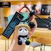 Genuine Panda Friends Straw Hat Keychain: Cute Backpack Pendant & Gift