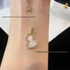 Gold Qilin Gourd Necklace with Red Chalcedony and 18k Rose Gold Clavicle Chain