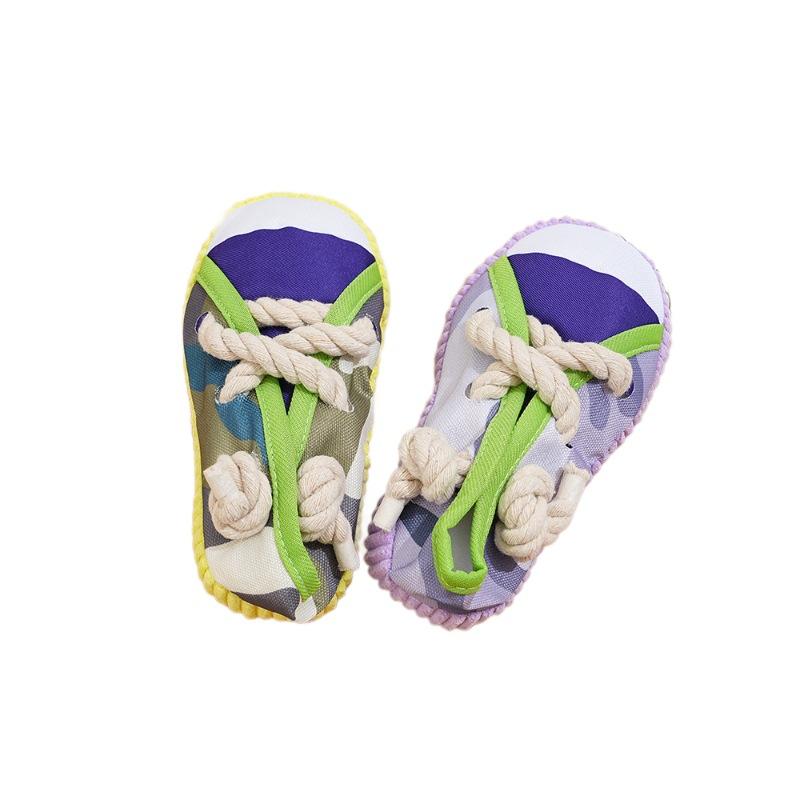 Dog Bite Shoes Sound Grinding Teeth Bite-resistant Toys Shoes Cotton Knot Training Teddy Small Dog Pet Dog Toys