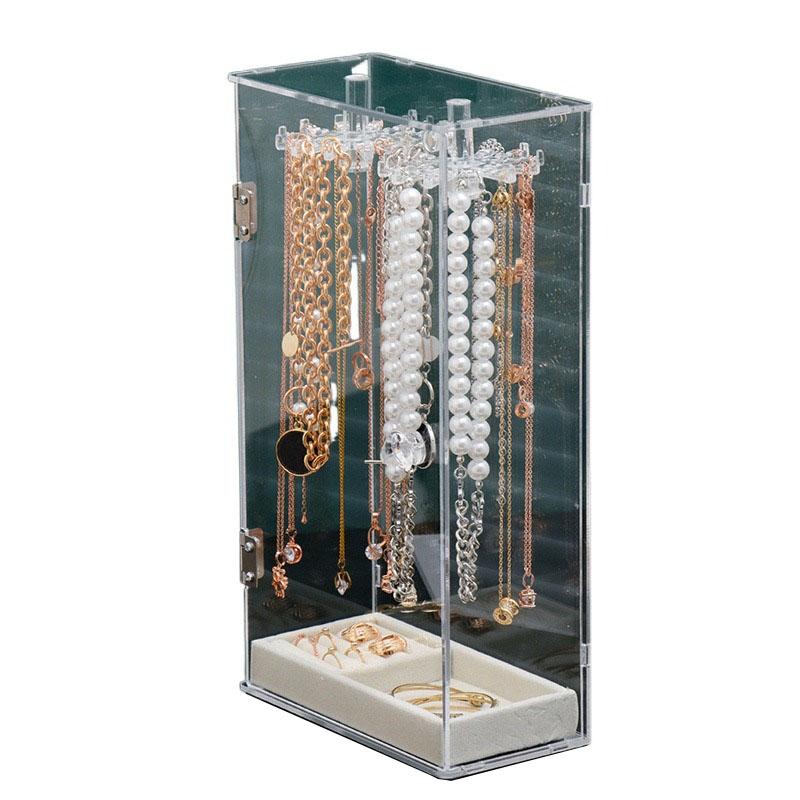 Plastic Jewelry Box Organizer Women Ring Necklace Jewelry Boxes Storage Bracelet Earrings Transparent Display Stand Accessories