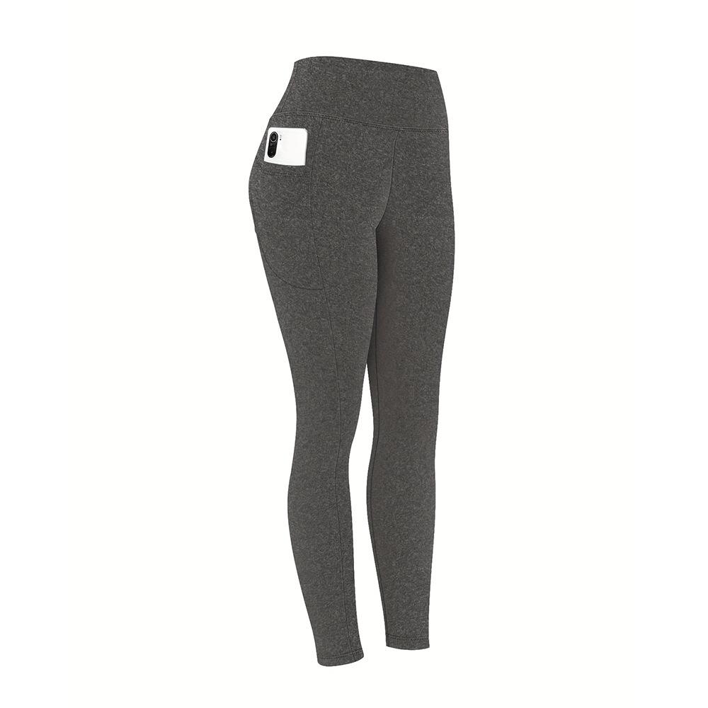 Yogahosen für Frühling und Sommer Hochtailliert Po-formend Figurformend Fitness-Leggings mit Seitentaschen für Damen