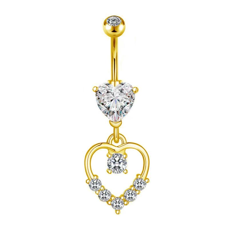 1PCS Zircon Flower Belly Button Ring Drop Chain 14G G23 Titanium Curved Barbell Navel Piercing Women Girls Sexy Jewelry