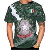 Italy Flag Graphic Men's T-shirts 3D Print Italian National Emblem T-shirts Streetwear Oversized Short Sleeve Tops
