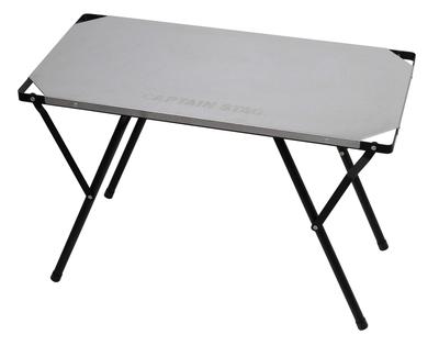 CAPTAIN STAG Outdoortisch Lagerfeuertisch 2way Edelstahl Beistelltisch B600 x T300 x H200 in 2 Höhenstufen verstellbar Aufbewahrungstasche