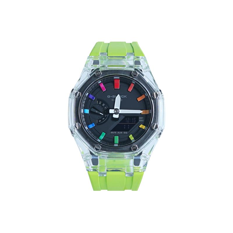 CASIO Men Liquid Crystal/Analog Dual Display Series 48.5mm Black Watch GA-2100-1A-