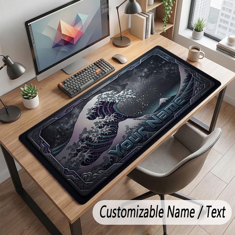 Octopus Sea Life Theme Customized Mouse Pad Personalized Print Name Text Desk Mat For Home Office Table Decor