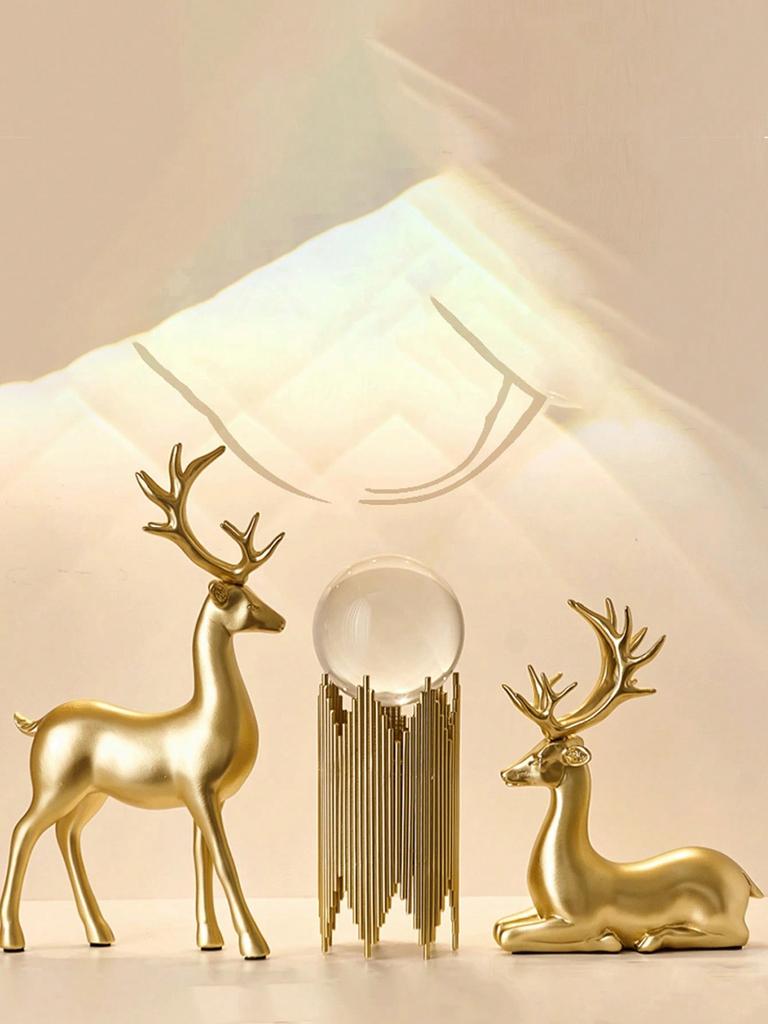 2 sztuki europejskich lekkich luksusowych pomyślnych ozdób z żywicy łosia, dekoracje domowego szczęścia, szafki, szafki TV na werandę, ozdoby na biurko