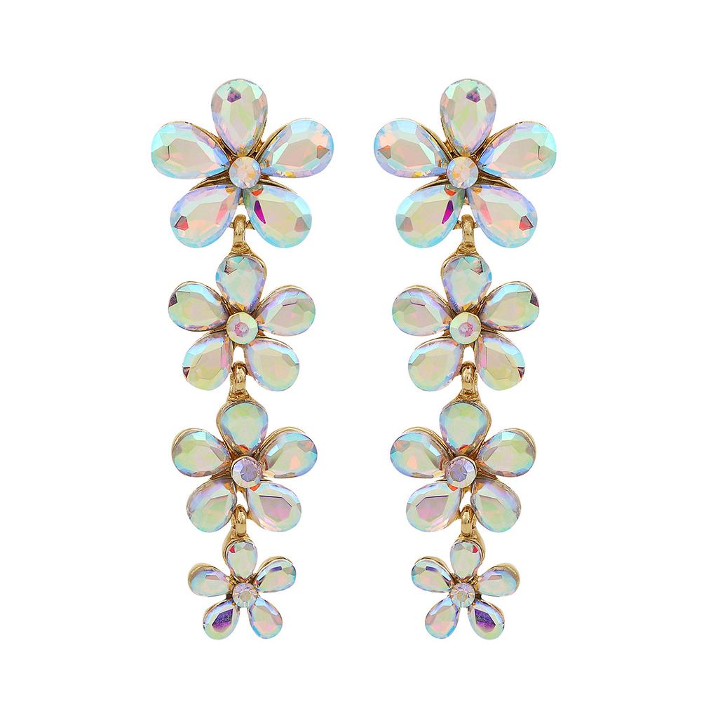 Luxury Earrings: Vintage-inspired Colorful Crystal Fashion Statement Earrings - Long  Bold and Elegant