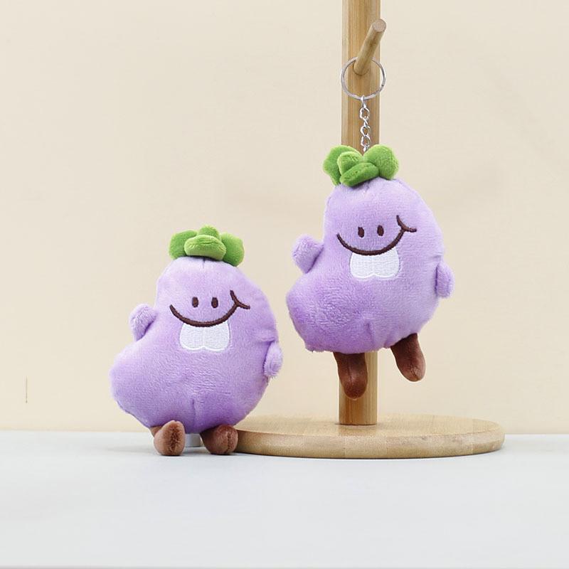 Cute Adorable Vegetable Plush Toy Eggplant And Bitter Melon Keychain Doll Accessory
