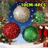Bolas de Natal de Espuma Novas 2025 10CM-4PCS Glitter Perolado Enfeites Decorativos Penduráveis de Natal para Festa Conjunto de Pendentes de Esferas de Natal