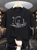Crescent Moon Ocean Wave Unisexs Crew Neck T Shirt Star Cloud Oriental Line Graphic Short Sleeve Tee Casual Male Street Tops