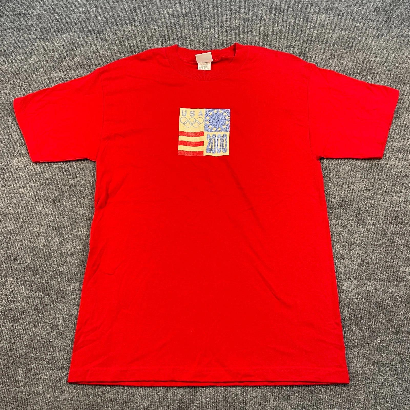 Vintage 2000 Team USA Olympics Shirt Large 20x31 Red 2XL