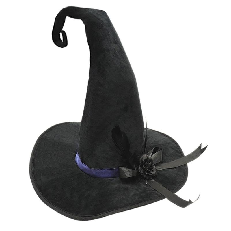 

Witch Hat For Halloween Costume Party With Soft Lining Practical Nonwoven Fabric Cosplay Accessories For Kids Adults 1
