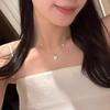 925 Silver Korean Zircon Clover Necklace Pendant For Women Crystal 4-leaf Necklace Simple Wedding Party Gift Collar