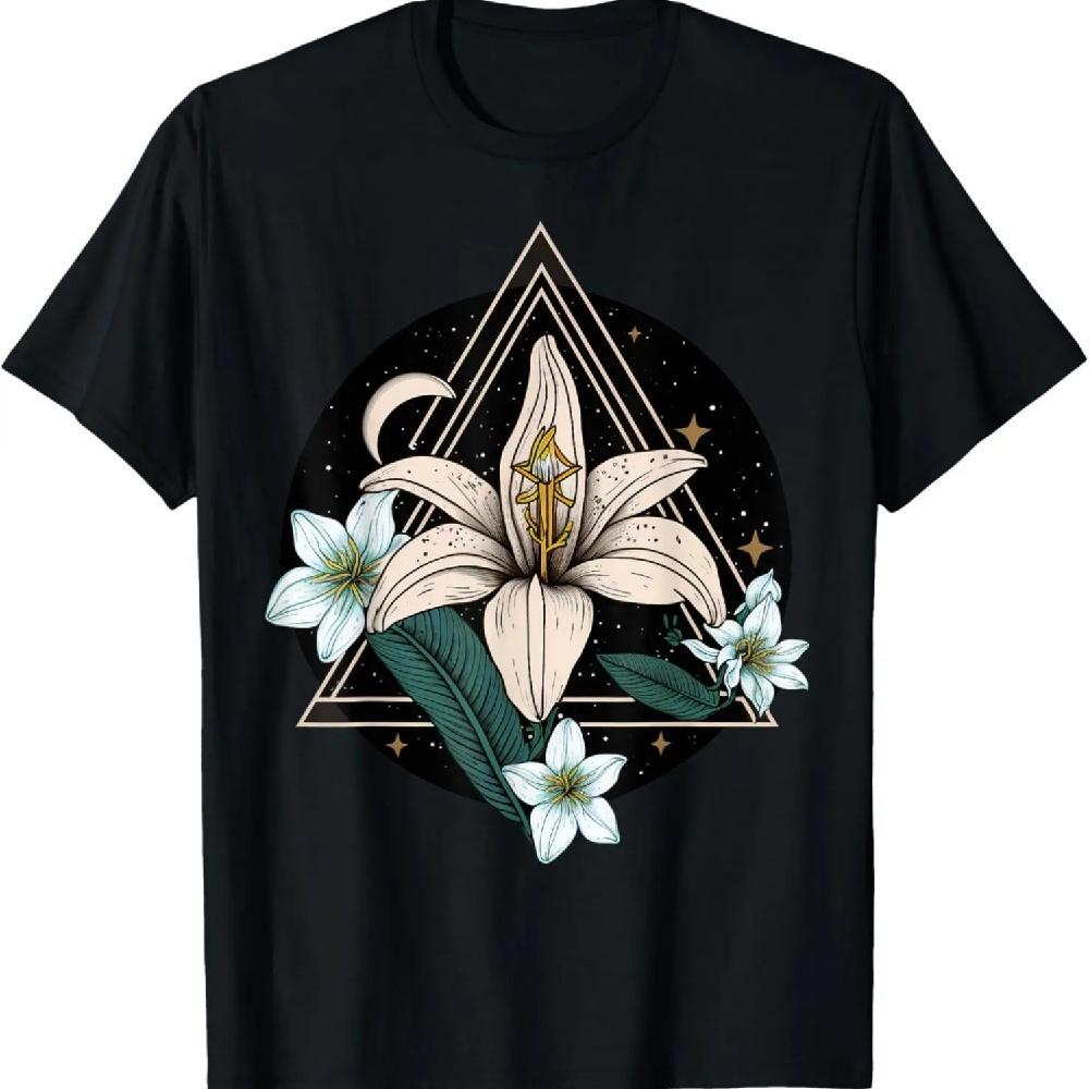 

Moon Lily Flowers on Celestial Lunar Lily T-Shirt S