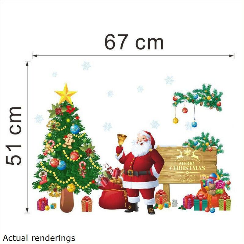 2022 Merry Christmas Tree Wall Stickers Decals XMAS Home Shop Window Decor