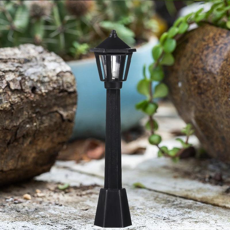 3pc Plastic Miniature Street Light Model Doll House Micro Landscape Garden Mini Street Light Model Miniature Lamp Post Wholesale