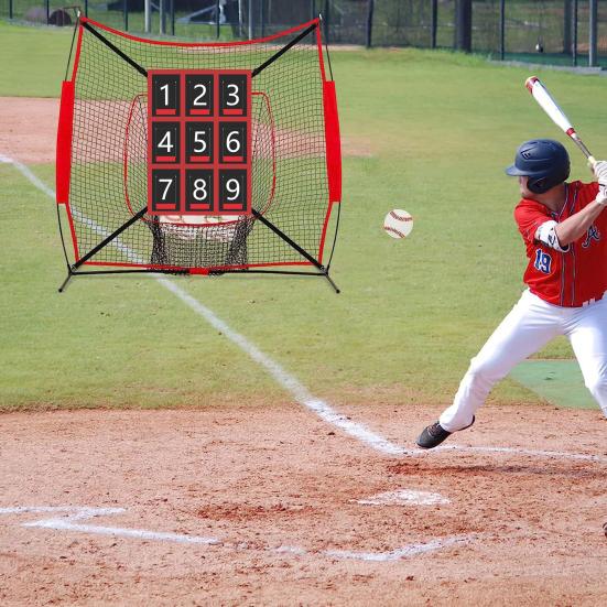 Adjustable Baseball Softball Pitching Target 9 Hole Numbered Strike Zone Target for Baseball Net Throwing Hitting Accuracy Training Equipment