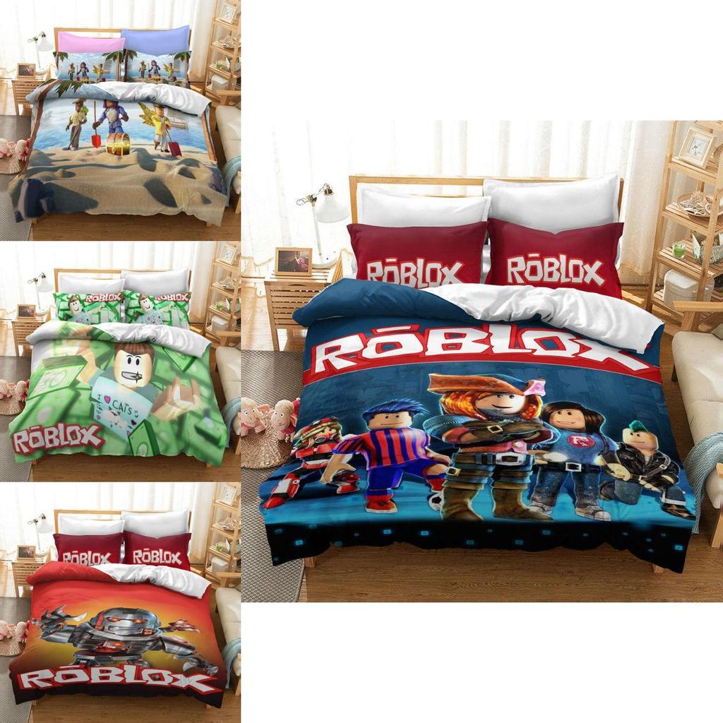 Luxurious 3d Printed Roblox Game Bedding Set With Soft Duvet Cover And Pillow Shams