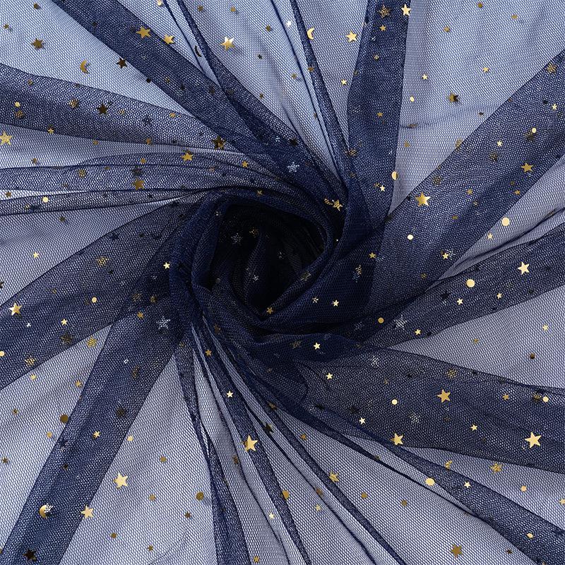 Stern und Mond Pailletten Mesh Stoff für DIY Deko-Projekte