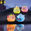 6 Stück leuchtende Mini-Harzkürbisse leuchten im Dunkeln bunte Halloween-Kürbisfiguren für Halloween-Party-Geschenk