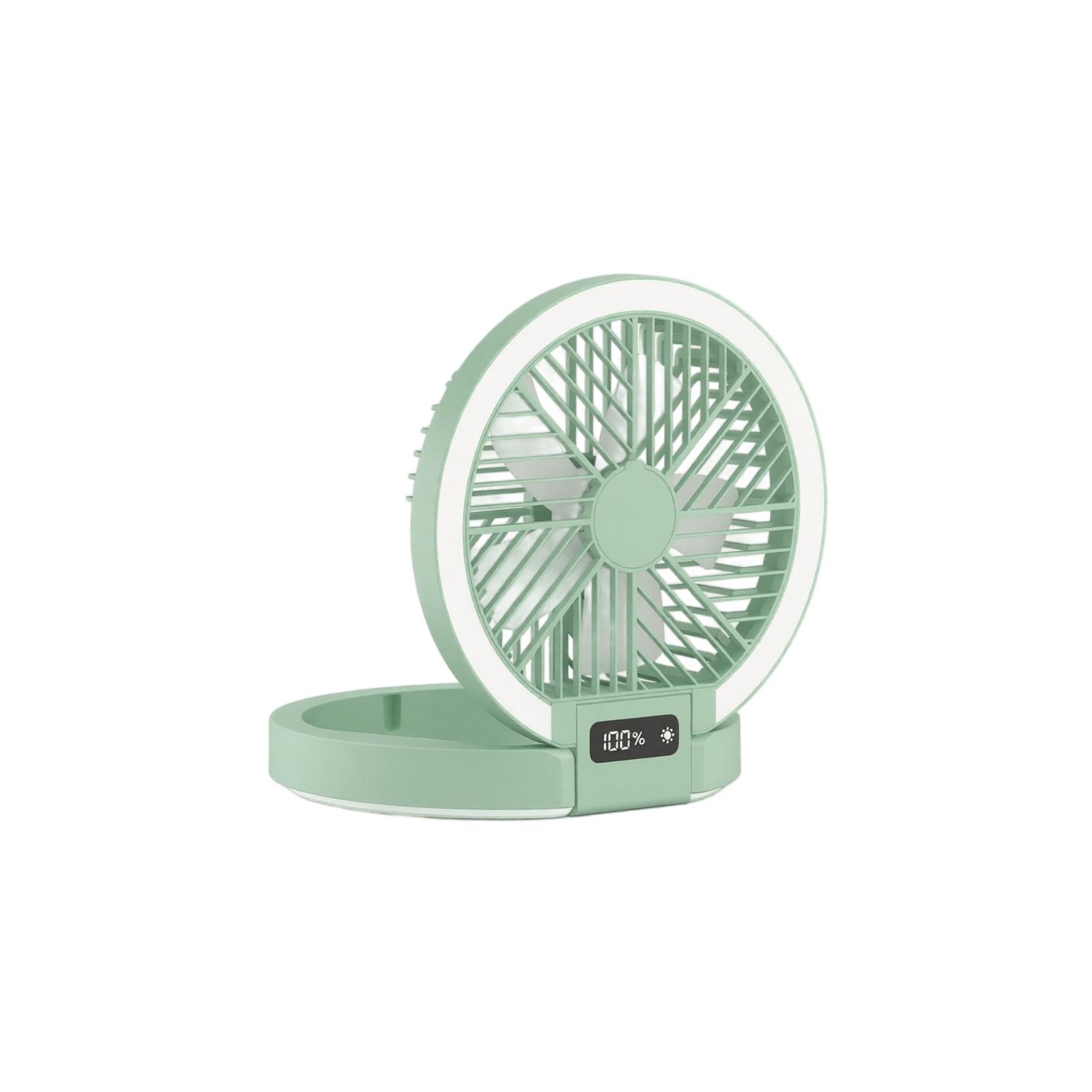 

Portable Silent Electric Fan Foldable Compact Design Rechargeable Battery Operated Adjustable Speed for Home Office Outdoor Use ONE SIZE зелёный
