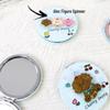Cherry Dog Cartoon Folding Double-Sided Mini Makeup Mirror - Portable and Perfect for Touch-Ups