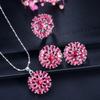 Ki0018 Jewelry Bridal Jewelry Set Zircon Necklace Earrings Ring Set