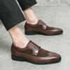Golden Sapling Wedding Shoes Men Retro Dress Oxfords Leather Men's Casual Business Shoe Formal Flats Leisure Party Derby Flat