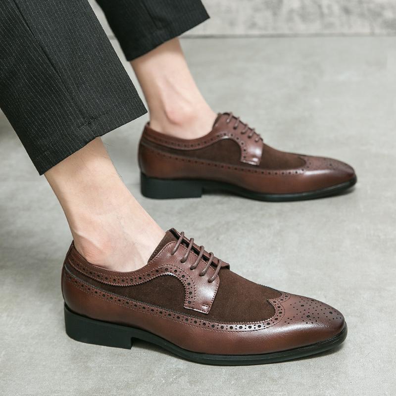 Golden Sapling Wedding Shoes Men Retro Dress Oxfords Leather Men's Casual Business Shoe Formal Flats Leisure Party Derby Flat