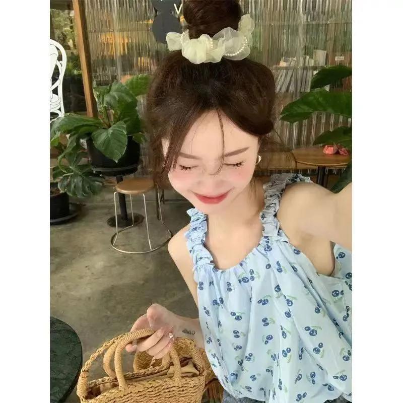 WTEMPO Versatile Square Collar Sleeveless Tank Tops Women's Spring Summer Large Size Printed Casual Camisole Vests