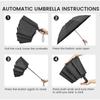 Uv Umbrella Windproof Strong Parasol Luxury Rain Umbrellas Long Handle Portable Folding Ultra Resistant Wind Water Anti Gear