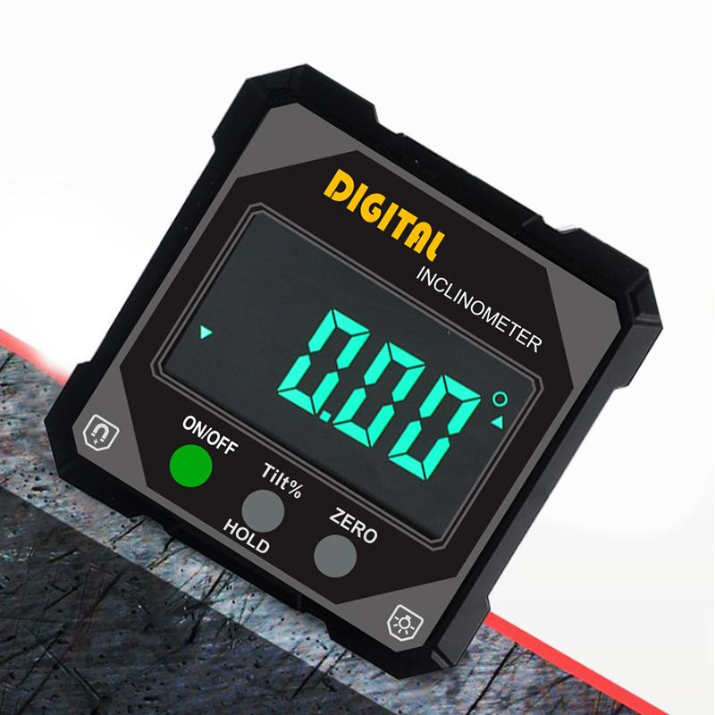 Digital 4 Sided Magnetic Dual Laser Inclinometer Protractor for Woodworking Accurate Angle Measurement DIY Projects
