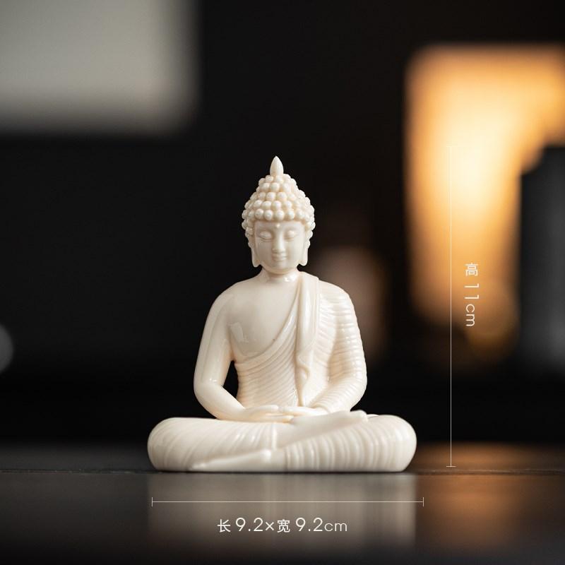 Figură statuie Buddha Sakyamuni, figură Buddha Tathagata, lampă ceramică, cerc pentru sufragerie, verandă cu tămâie, decor pentru casă