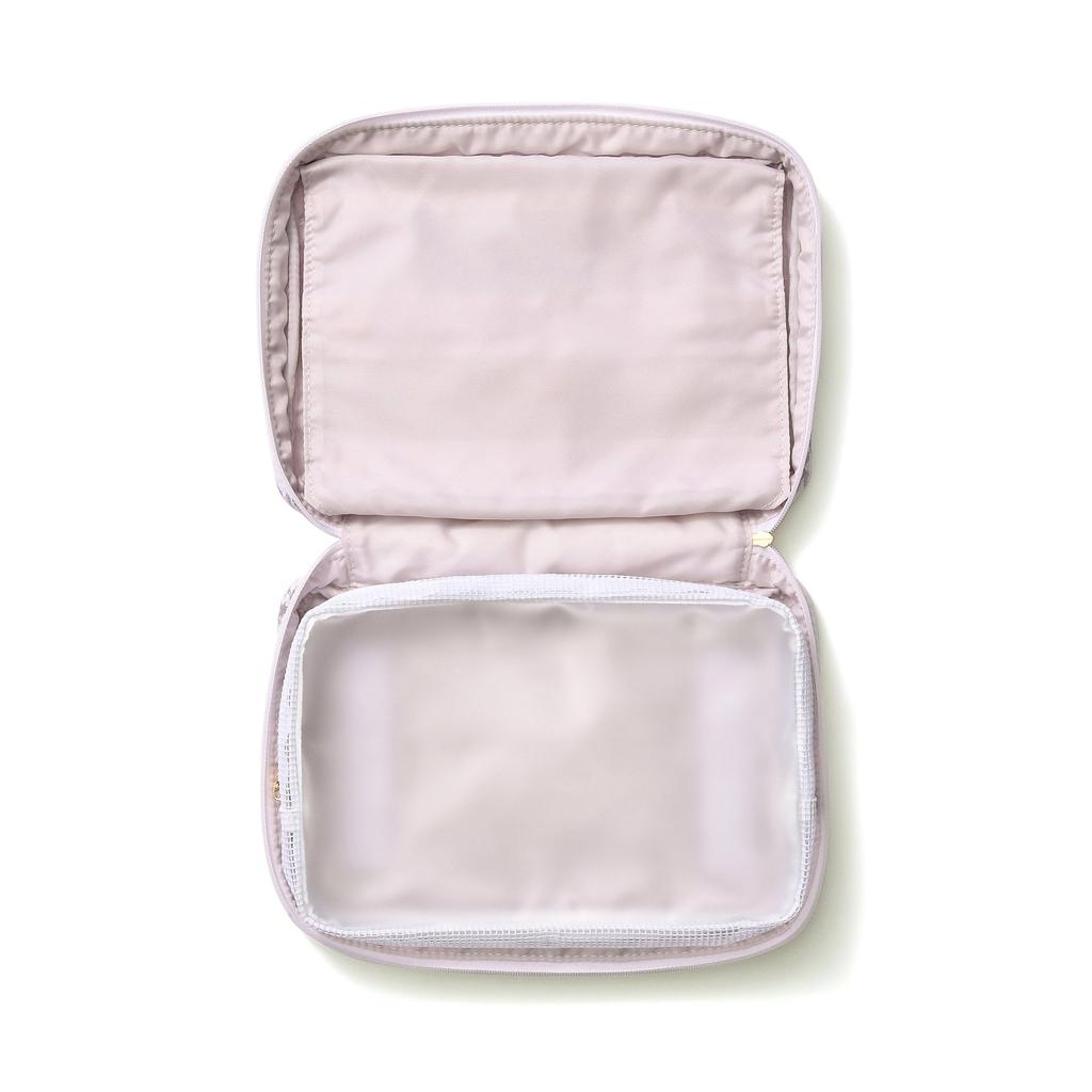 Francfranc Classic Flower Hanging Pouch, Large, Light Pink, Water-Repellent, Travel