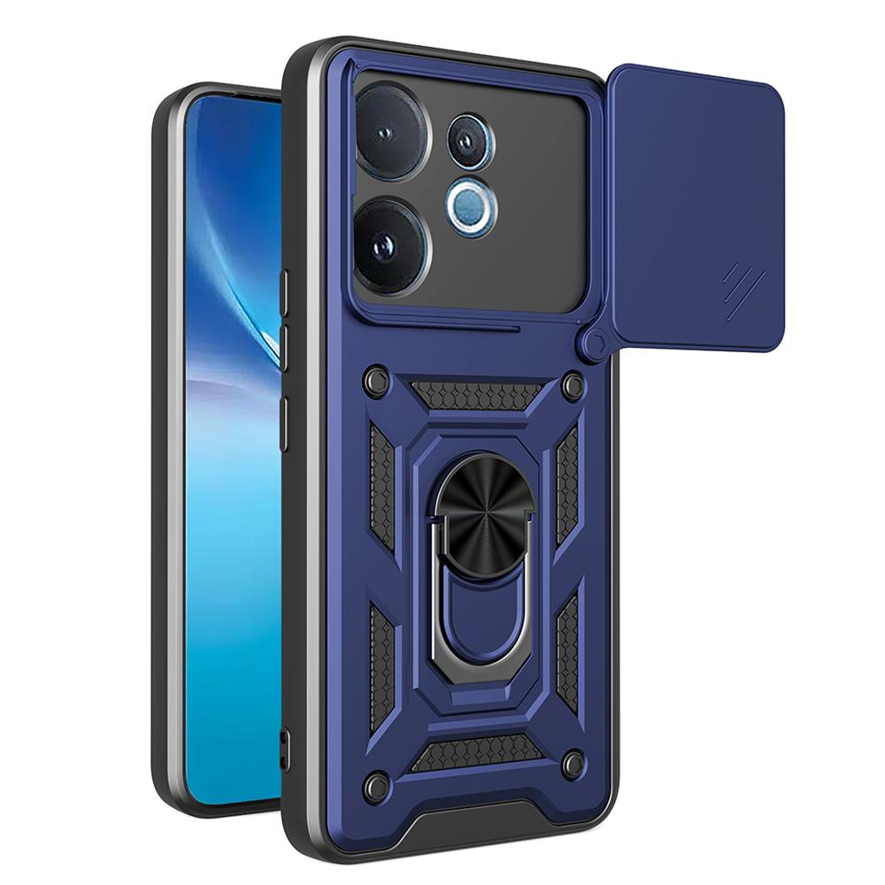 Kryt Armor Funda pro VIVO V60 5G Ochranný kryt s posuvným krytem kamery, kroužkovým držákem a stojánkem, nárazuvzdorný zadní kryt