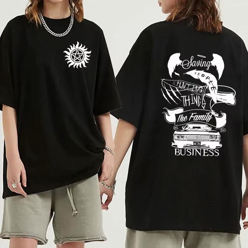 Funny Supernatural Printed TShirts Fashion Unisex Unisex Summer Tee Shirt Unisex Casual Short Sleeve Round Neck Tops TShirts S