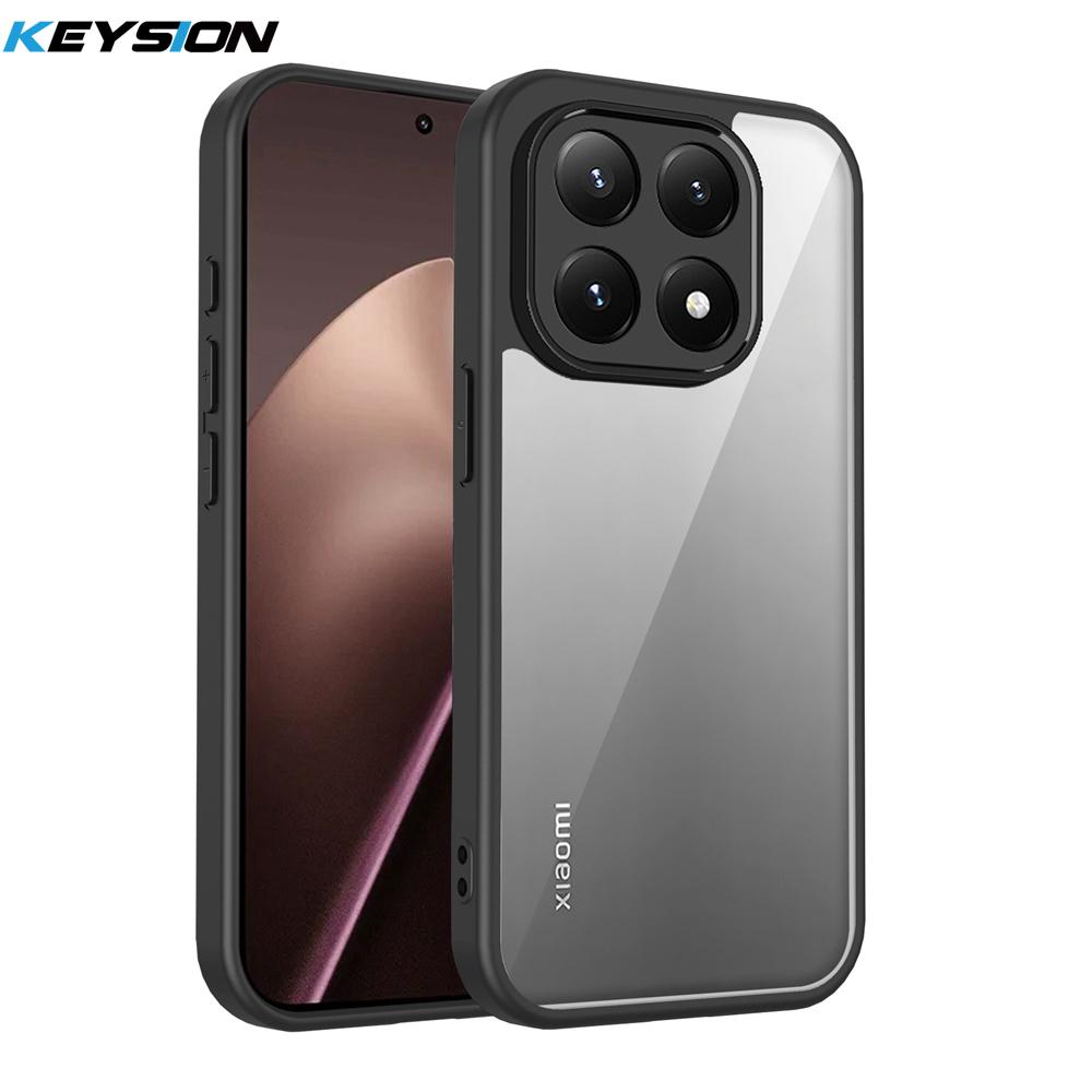 KEYSION Transparent Phone Case for Xiaomi 15T 15T Pro 5G Soft Silicone+PC Clear Shockproof Phone Back Cover for Xiaomi 15T Pro
