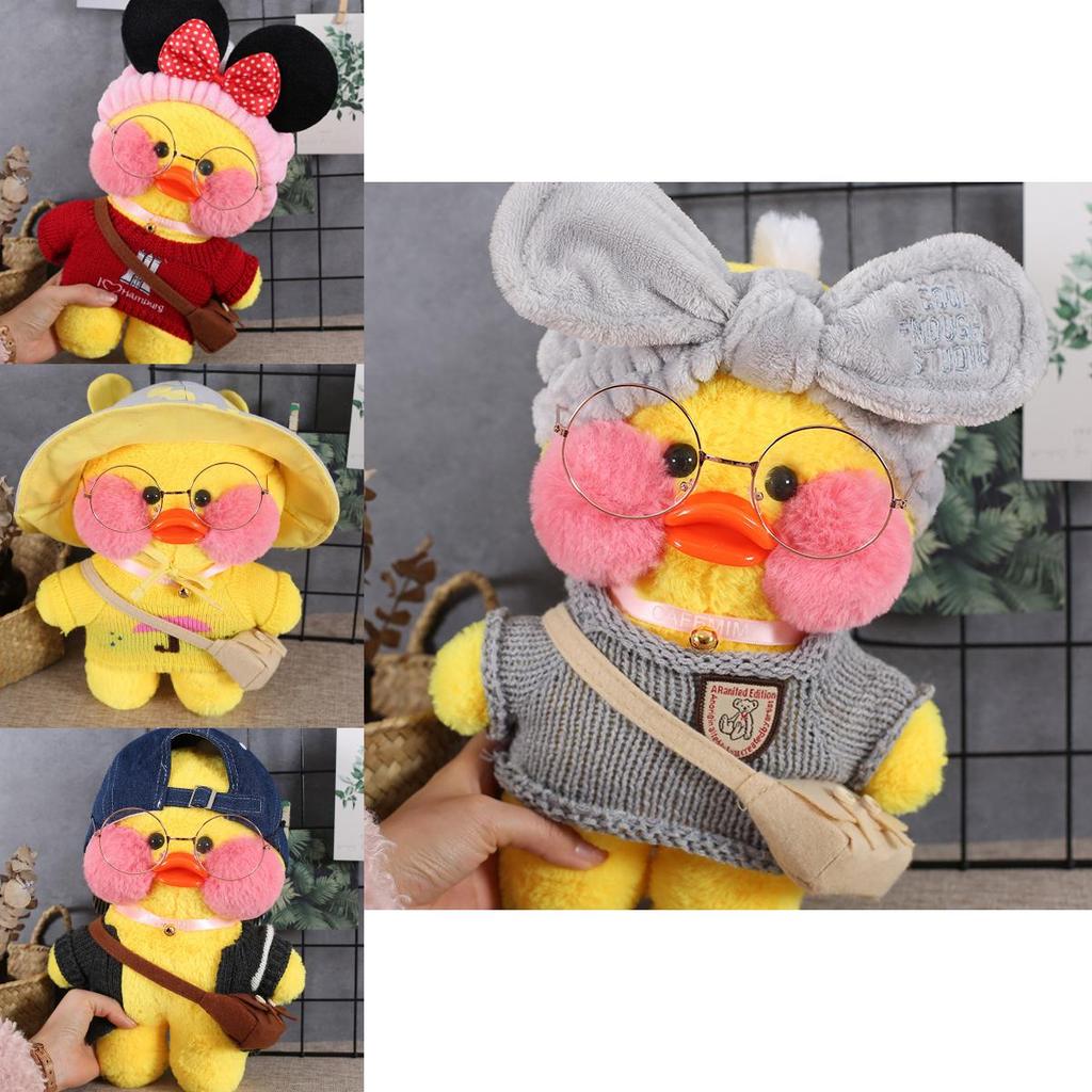 Morbido e Adorabile 30cm Lalafanfan Cafe Mimi Costume Anatra Gialla Peluche